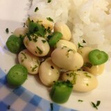 離乳食＊大豆といんげんの青のり和え